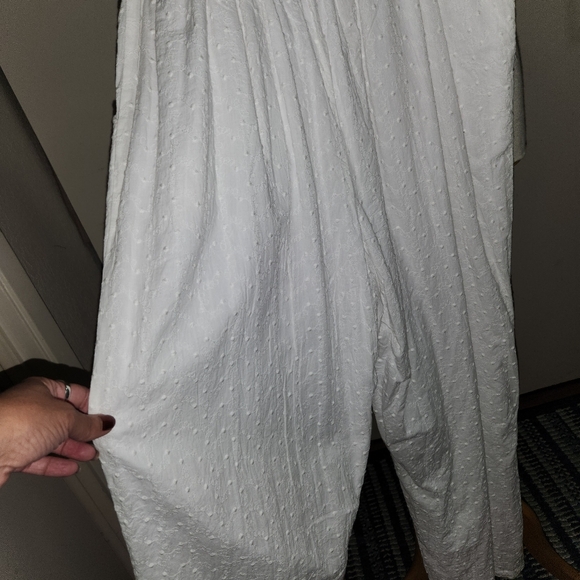 japna white eyelet ruffle sleeve jumpsuit - size large - Picture 7 of 9